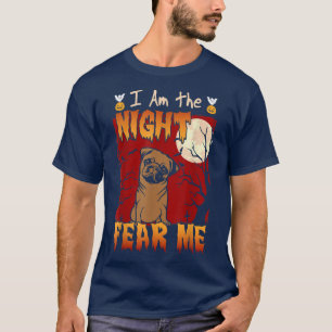 T-shirt Femens Scary Halloween chien carlin amant porte fu