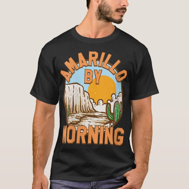 T-shirt Femens Texas Cactus Amarillo par matin Cowgirl Ro (Devant)