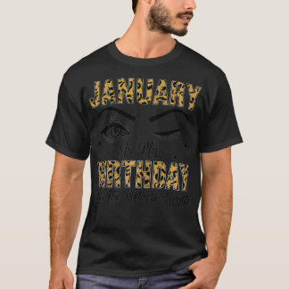 T-shirt Femens ZXy4 Janvier Est Mon Anniversaire Leopard J