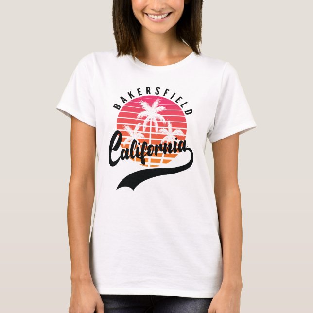 T-shirt féminin Bakersfield, Californie Sunset (Devant)