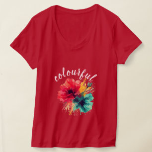 T-shirt féminin coloré - Design graphique dynamiqu