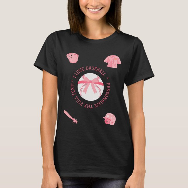 T-shirt féminin de baseball mignon sur mesure (Devant)