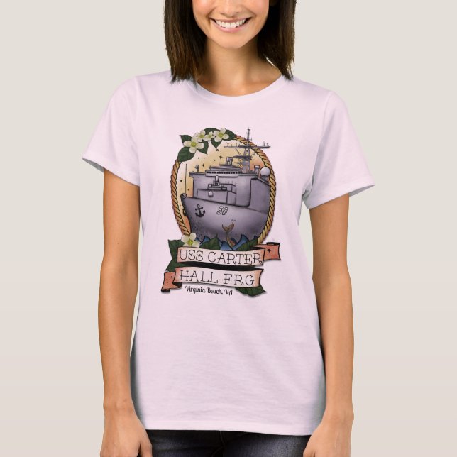 T-shirt féminin de l’USS Carter Hall FRG (Devant)
