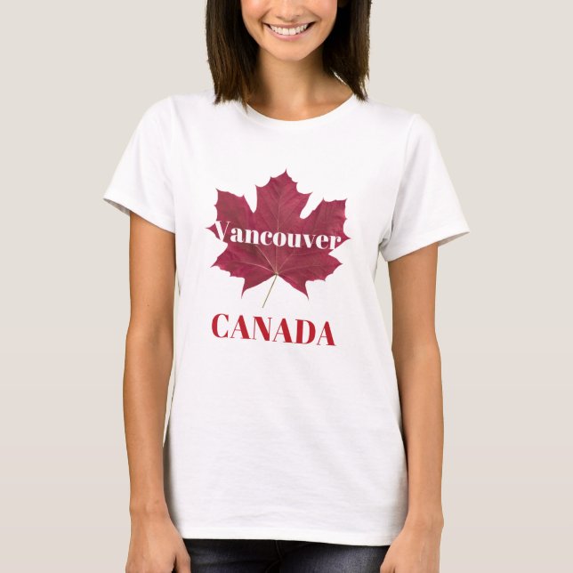 T-shirt féminin de la Feuille d'érable rouge de Va (Devant)