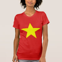 T-shirt féminin de la vedette jaune du drapeau vie