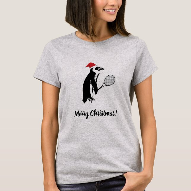 T-shirt féminin de tennis de Noël (Devant)