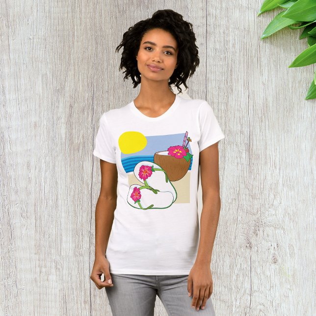 T-shirt féminin de vacances tropicales (Créateur téléchargé)