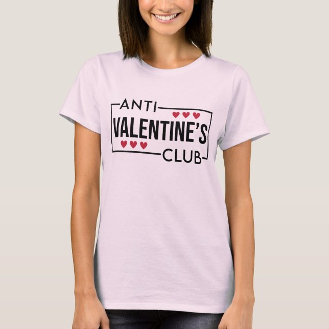 T-shirt féminin du club anti-Valentin (Devant)