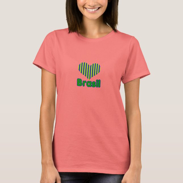 T-shirt Féminin I love Brésil (Devant)