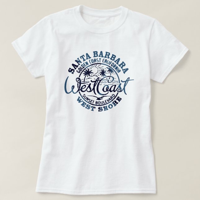 T-shirt féminin Père Noël Barbara West Coast (Design devant)