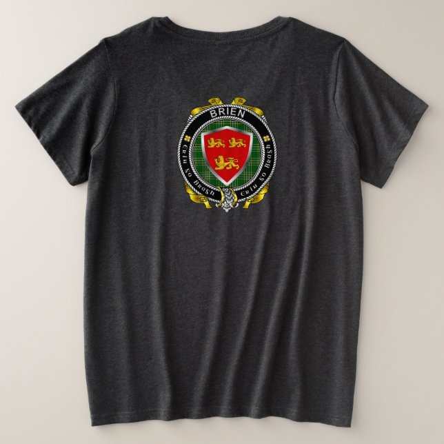T-shirt féminin plus Brien/Bryan Irish Shield (Design dos)