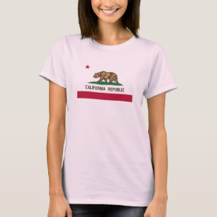 T-shirt féminin portant le drapeau de la Californi