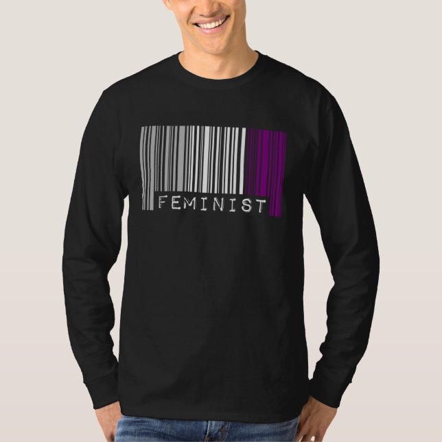 T-shirt Feminist Asexual Pride Flag Barcode Pro Choice Fem (Devant)