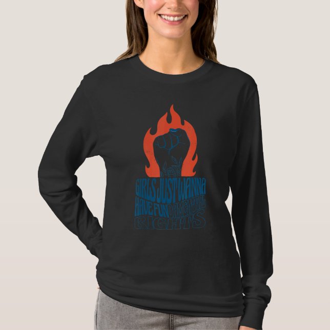 T-shirt Feminist Girls Just Wanna Have Fundamental Rights_ (Devant)