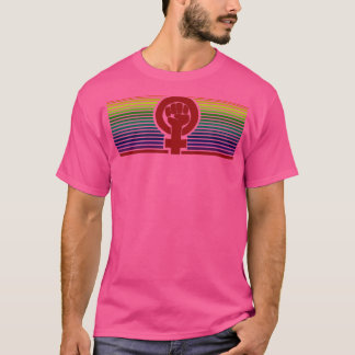 T-shirt féministe arc-en-ciel
