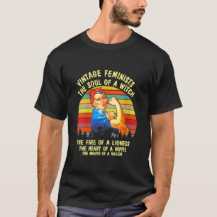 T-shirt Féministes vintages L'Âme D'Une Sorcière Le Feu De