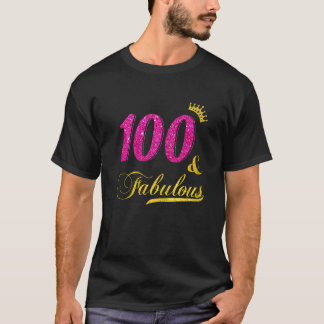 T-shirt Femme 100 Et Fabuleux Couronne Diamant Joyeux 100e