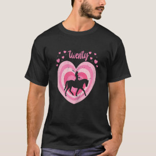 T-shirt Femme 20 Ans Cute Horse équitation Anniversaire Fi