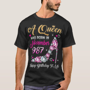 T-shirt Femme 33 Anniversaire Reine Novembre 1987 Bonne na