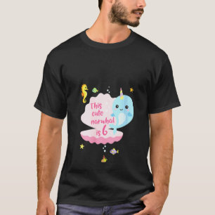 T-shirt Femme 6e anniversaire 6 année fille garçon Narwhal