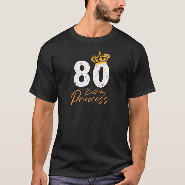 T-shirt Femme 80 Anniversaire Princesse Funny 80e Annivers (Devant)