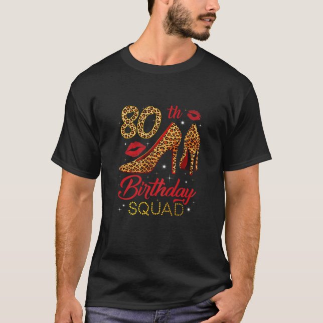 T-shirt Femme 80E Escouade Anniversaire En 80 Leopar (Devant)