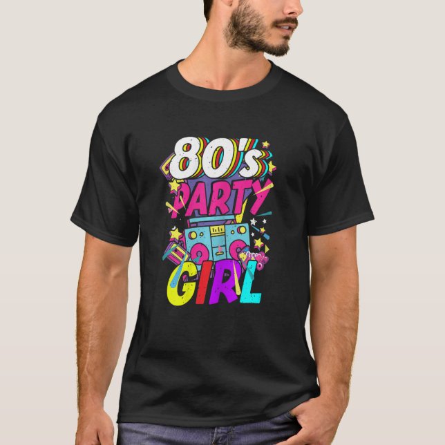 T-shirt Femme 80s Fête Fille Retro Costume 80's (Devant)