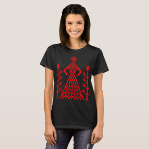 T-shirt femme à motif d'arbre géométrique nordique