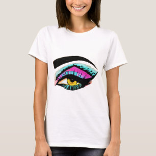 T-shirt femme abstraite maquillage des yeux beauté pop art