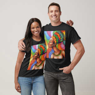 T-shirt Femme africaine avec cire tissu traditionnel