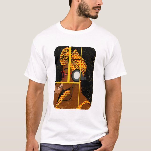 T-shirt femme afrique écouter de la musique (Devant)