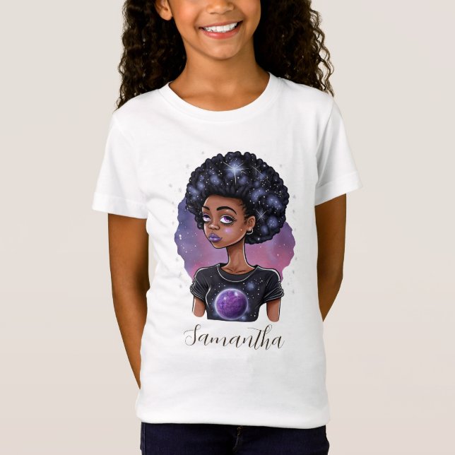 T-Shirt Femme Afro Élégante (Devant)