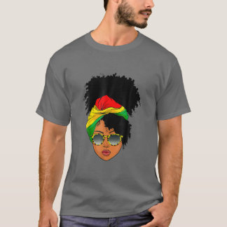 T-shirt Femme Afro foulard Nubian Melanin Popping noir