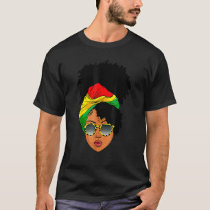 T-shirt Femme Afro foulard Nubian Melanin Popping noir