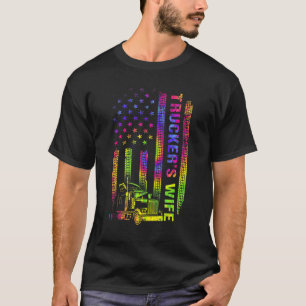 T-shirt Femme American USA Flag Trucker's Femme Truck Driv