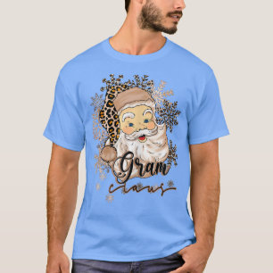 T-shirt Femme amusante Père Noël Gram Claus Snowflake Leop