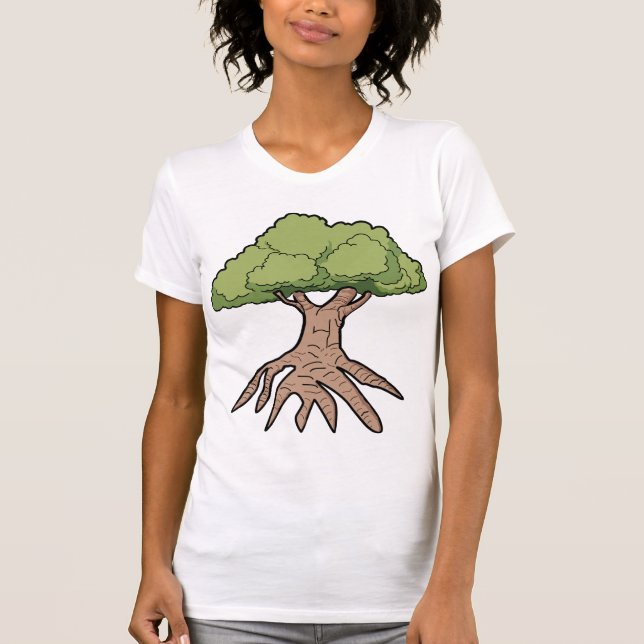 T-shirt femme arbre aux longues racines (Devant)