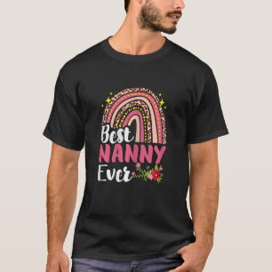 T-shirt Femme arc-en-ciel Leopard Best Nanny Ever Mère Da