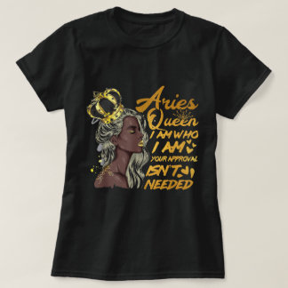 T-shirt Femme Aries Reine Anniversaire Zodiac Cadeau Black