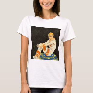 T-shirt Femme Art déco vintage, Fumer par S. Chompre