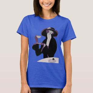 T-shirt Femme Art Déco vintage, Thé d'après-midi et Cupcak