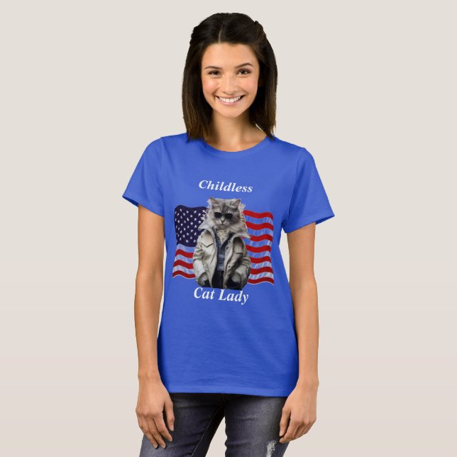 T-shirt Femme au chat sans enfant (Devant entier)