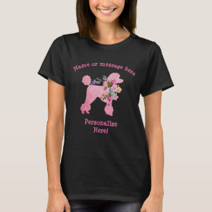 T-shirt femme au poodle rose mignon et amusant