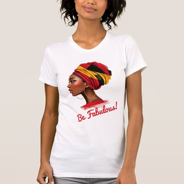 T-shirt Femme audacieuse dans un foulard vibrant (Devant)