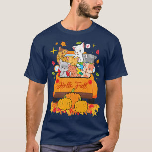 T-shirt Femme Automne Femmes Hommes Cute Camion Chats Auto