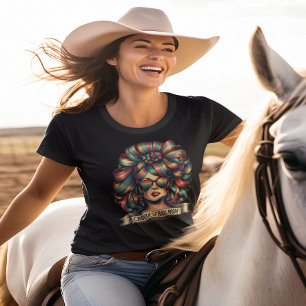 T-shirt Femme aux cheveux arc-en-ciel dans Shades Cool Bas