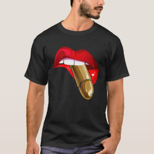 T-shirt Femme aux lèvres rouges, pas une fille du genre à