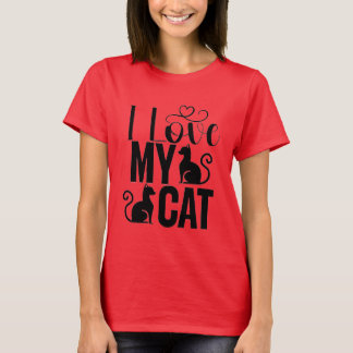 T-shirt femme avec chat Texte