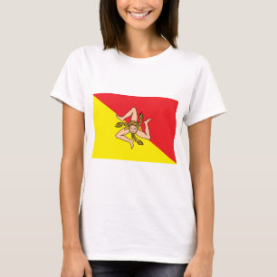 T-shirt femme avec drapeau de la Sicile, Italie
