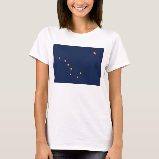 T-shirt femme avec drapeau de l'état de l'Alaska (Devant)
